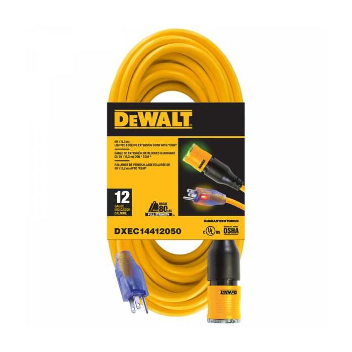 DEWALT Pro Lock™ 50ft 12/3 SJTW Extension Cord – bluecollarpros